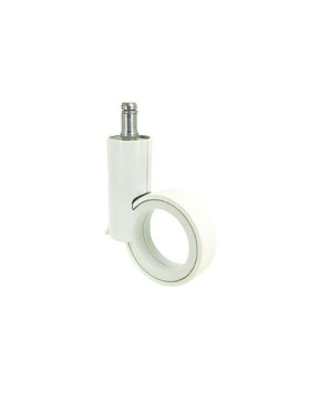 ROULETTE FUTURISTE BLANCHE  À TIGE LISSE DE 11 MM DIAMÈTRE 65 MM CHARGE 30KG - GRAVITY65TLW11
