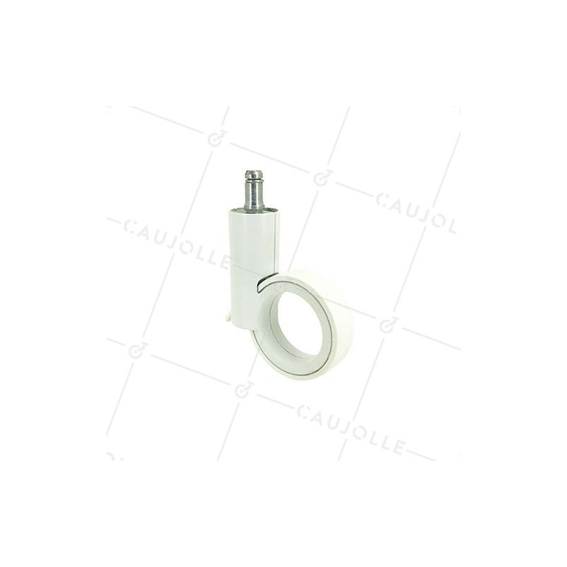 ROULETTE FUTURISTE BLANCHE  À TIGE LISSE DE 11 MM DIAMÈTRE 65 MM CHARGE 30KG - GRAVITY65TLW11