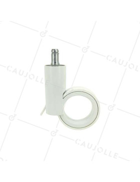 ROULETTE FUTURISTE BLANCHE  À TIGE LISSE DE 11 MM DIAMÈTRE 65 MM CHARGE 30KG - GRAVITY65TLW11