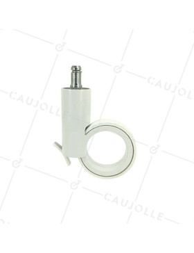 ROULETTE FUTURISTE BLANCHE  À TIGE LISSE DE 11 MM DIAMÈTRE 65 MM CHARGE 30KG - GRAVITY65TLW11