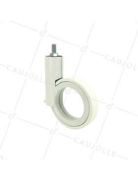 ROULETTE FUTURISTE BLANCHE À TIGE FILETÉE DE 8 MM DIAMÈTRE 90 MM CHARGE 35KG - GRAVITY90TFW8 • Caujolle