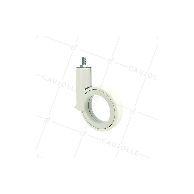 ROULETTE FUTURISTE BLANCHE À TIGE FILETÉE DE 8 MM DIAMÈTRE 90 MM CHARGE 35KG - GRAVITY90TFW8