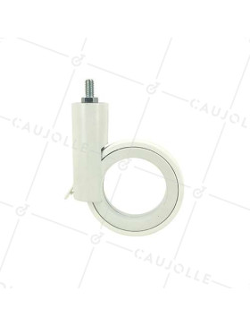 ROULETTE FUTURISTE BLANCHE À TIGE FILETÉE DE 8 MM DIAMÈTRE 90 MM CHARGE 35KG - GRAVITY90TFW8