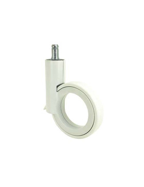 ROULETTE FUTURISTE BLANCHE À TIGE LISSE DE 11 MM DIAMÈTRE 90 MM CHARGE 35KG - GRAVITY90TLW11