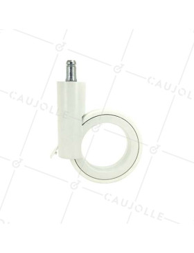ROULETTE FUTURISTE BLANCHE À TIGE LISSE DE 11 MM DIAMÈTRE 90 MM CHARGE 35KG - GRAVITY90TLW11