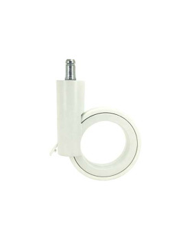 ROULETTE FUTURISTE BLANCHE À TIGE LISSE DE 11 MM DIAMÈTRE 90 MM CHARGE 35KG - GRAVITY90TLW11