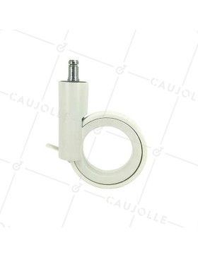 ROULETTE FUTURISTE BLANCHE À TIGE LISSE DE 11 MM DIAMÈTRE 90 MM CHARGE 35KG - GRAVITY90TLW11
