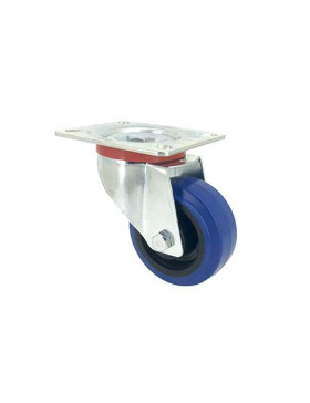 Industrial usage castor wheel swivel 100 mm diameter blue rubber 1