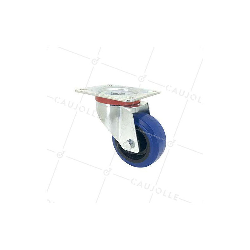 Industrial usage castor wheel swivel 100 mm diameter blue rubber 1