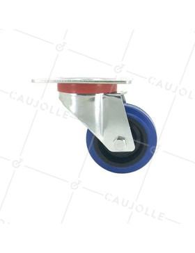 Industrial usage castor wheel swivel 100 mm diameter blue rubber 1