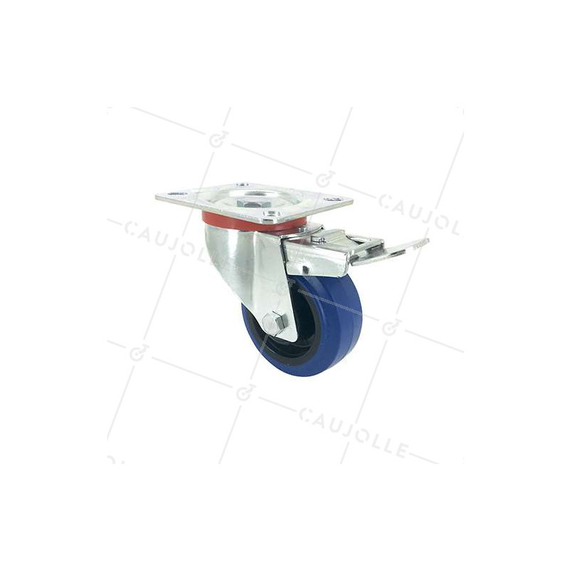 SWIVEL CASTOR IN SUPPLE RUBBER 80 MM DIAMETER MAX LOAD 130 KG