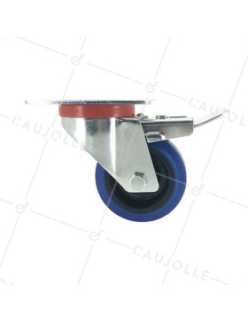 SWIVEL CASTOR IN SUPPLE RUBBER 80 MM DIAMETER MAX LOAD 130 KG