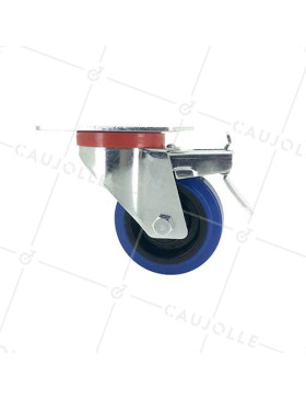 SWIVEL CASTOR IN SUPPLE RUBBER 80 MM DIAMETER MAX LOAD 130 KG