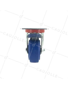 SWIVEL CASTOR IN SUPPLE RUBBER 80 MM DIAMETER MAX LOAD 130 KG