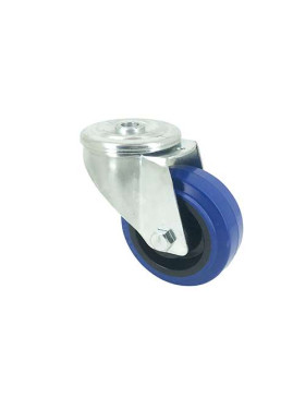 SWIVEL CASTOR IN SUPPLE RUBBER 80 MM DIAMETER MAX LOAD 130 KG