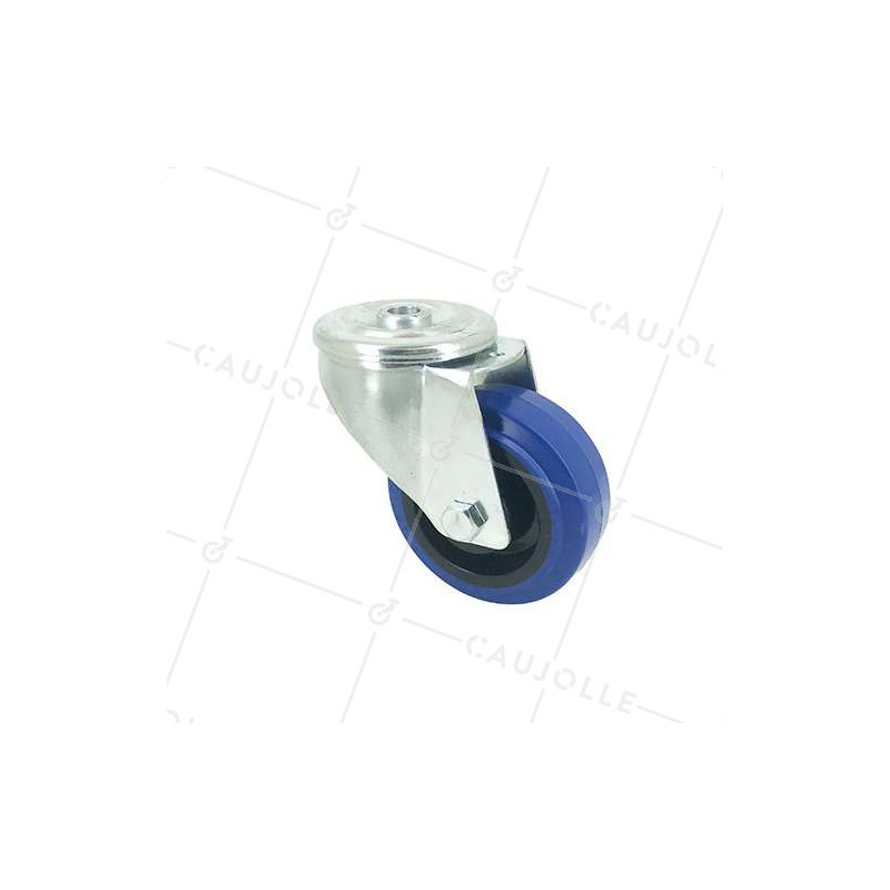 SWIVEL CASTOR IN SUPPLE RUBBER 80 MM DIAMETER MAX LOAD 130 KG