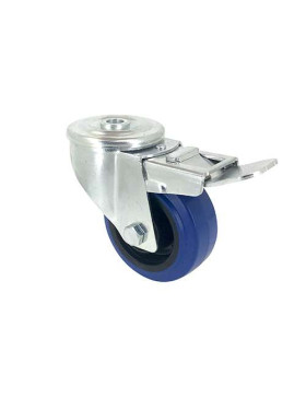 SWIVEL CASTOR IN SUPPLE RUBBER 80 MM DIAMETER MAX LOAD 130 KG