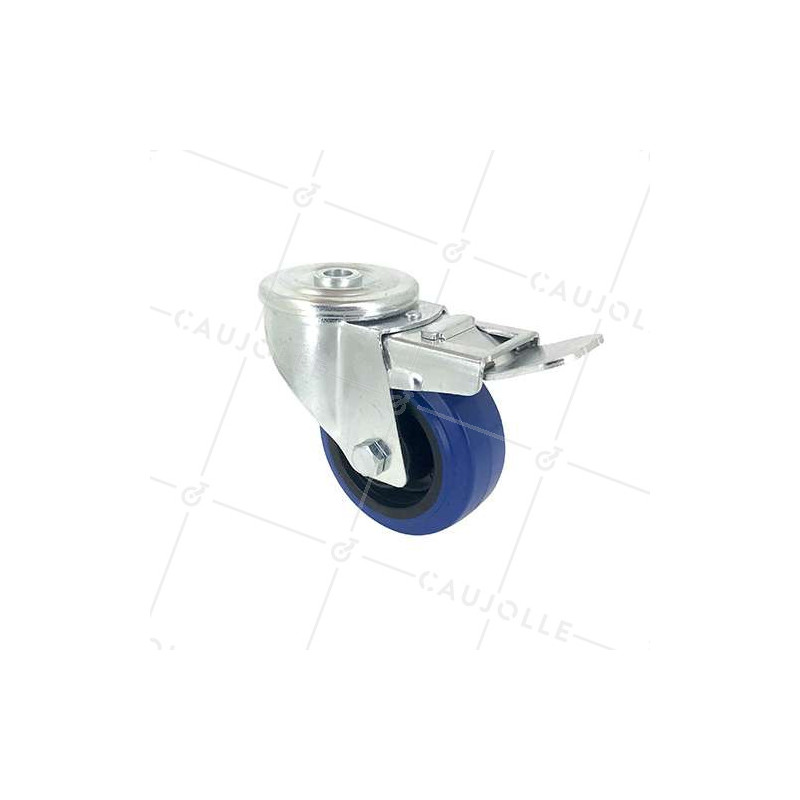 SWIVEL CASTOR IN SUPPLE RUBBER 80 MM DIAMETER MAX LOAD 130 KG