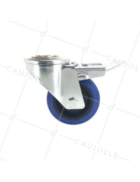 SWIVEL CASTOR IN SUPPLE RUBBER 80 MM DIAMETER MAX LOAD 130 KG