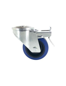 SWIVEL CASTOR IN SUPPLE RUBBER 80 MM DIAMETER MAX LOAD 130 KG