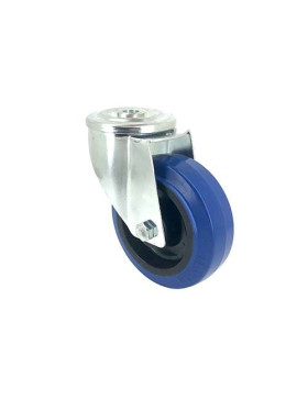 SWIVEL CASTOR IN SUPPLE RUBBER 80 MM DIAMETER MAX LOAD 130 KG