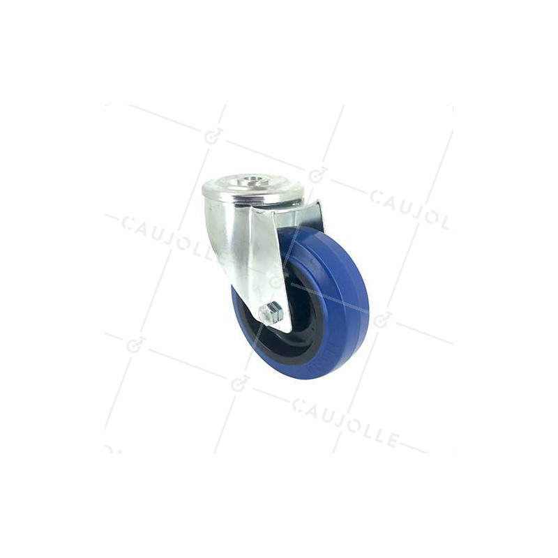 SWIVEL CASTOR IN SUPPLE RUBBER 80 MM DIAMETER MAX LOAD 130 KG