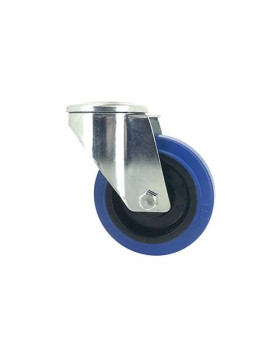 SWIVEL CASTOR IN SUPPLE RUBBER 80 MM DIAMETER MAX LOAD 130 KG
