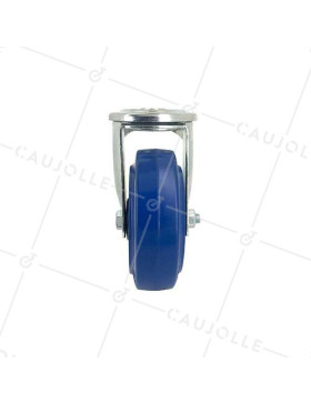 SWIVEL CASTOR IN SUPPLE RUBBER 80 MM DIAMETER MAX LOAD 130 KG