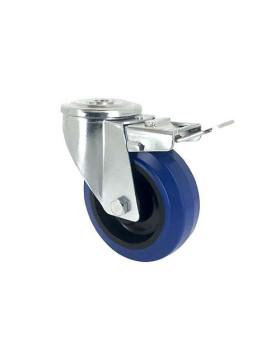SWIVEL CASTOR IN SUPPLE RUBBER 80 MM DIAMETER MAX LOAD 130 KG