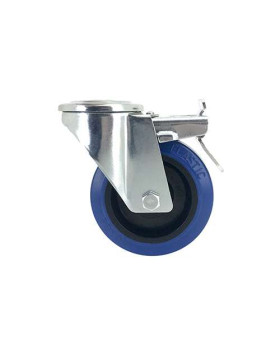 ROULETTE À OEIL À FREIN EN CAOUTCHOUC SUPER ÉLASTIQUE DIAMÈTRE 100 MM CHARGE 120 KG À FIXATION DE 12 MM - S06NS100AF