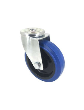ROULETTE À OEIL EN CAOUTCHOUC SUPER ÉLASTIQUE DIAMÈTRE 125 MM CHARGE 130 KG À FIXATION DE 12 MM - S06NS125