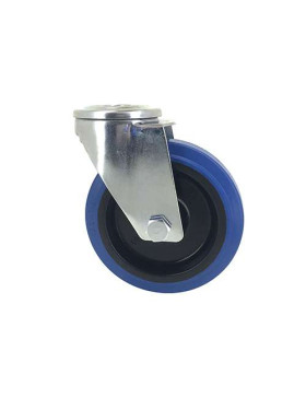 ROULETTE À OEIL EN CAOUTCHOUC SUPER ÉLASTIQUE DIAMÈTRE 125 MM CHARGE 130 KG À FIXATION DE 12 MM - S06NS125