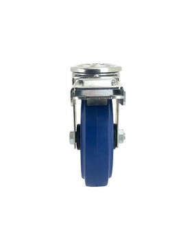 ROULETTE À OEIL À FREIN EN CAOUTCHOUC SUPER ÉLASTIQUE DIAMÈTRE 125 MM CHARGE 130 KG À FIXATION DE 12 MM - S06NS125AF