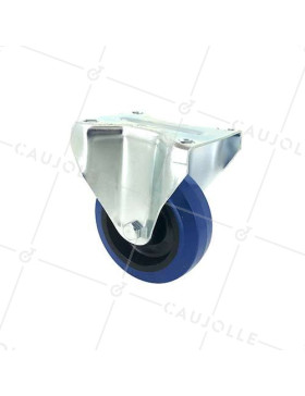 ROULETTE INDUSTRIELLE FIXE ELASTIQUE NON TACHANTE POUR FLIGHTCASES DIAMÈTRE 100 MM CHARGE 120 KG - S7NS100BLEUE • Caujolle