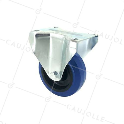 ROULETTE INDUSTRIELLE FIXE ELASTIQUE NON TACHANTE POUR FLIGHTCASES DIAMÈTRE 100 MM CHARGE 120 KG - S7NS100BLEUE • Caujolle