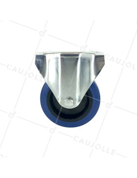 ROULETTE INDUSTRIELLE FIXE ELASTIQUE NON TACHANTE POUR FLIGHTCASES DIAMÈTRE 100 MM CHARGE 120 KG - S7NS100BLEUE