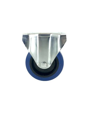 Industrial usage castor wheel no-swivel 100 mm diameter blue rubber 1