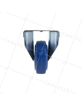 Industrial usage castor wheel no-swivel 100 mm diameter blue rubber 1