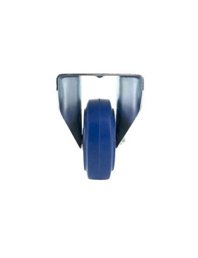 Industrial usage castor wheel no-swivel 100 mm diameter blue rubber 1