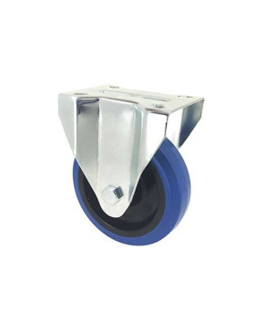 Industrial usage castor wheel no-swivel 125 mm diameter blue rubber 1