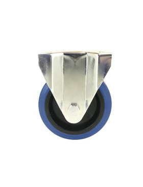 Industrial usage castor wheel no-swivel 125 mm diameter blue rubber 1