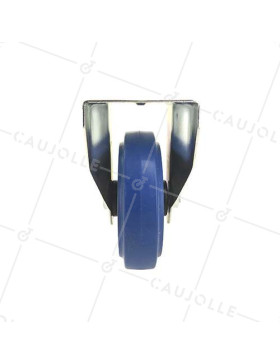 Industrial usage castor wheel no-swivel 125 mm diameter blue rubber 1