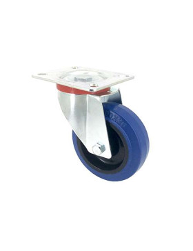 Industrial usage castor wheel swivel 100 mm diameter blue rubber 1