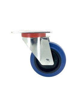 Industrial usage castor wheel swivel 100 mm diameter blue rubber 1