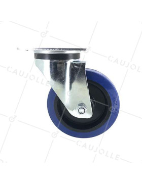 ROULETTE INDUSTRIELLE CAOUTCHOUC SUPER ÉLASTIQUE NON TACHANTE DIAMÈTRE 160 MM CHARGE 200 KG - S74NS160