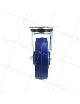 Industrial usage castor wheel swivel 100 mm diameter blue rubber S2NS