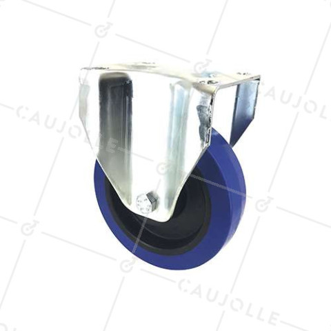 ROULETTE INDUSTRIELLE FIXE CAOUTCHOUC SUPER ÉLASTIQUE NON TACHANTE DIAMÈTRE 160 MM CHARGE 200 KG - S75NS160 • Caujolle