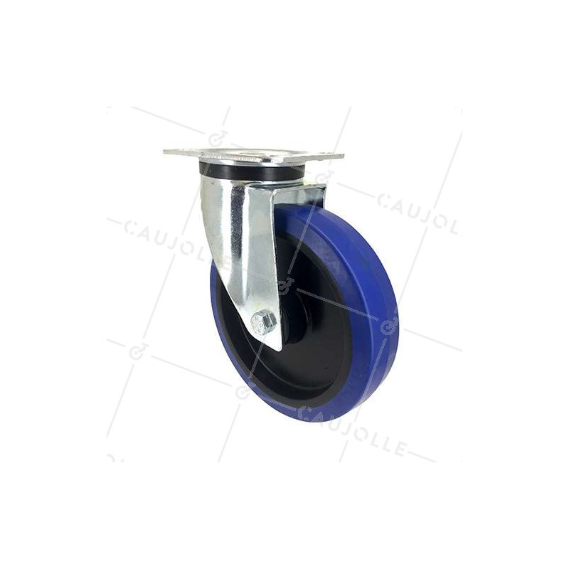 ROULETTE INDUSTRIELLE CAOUTCHOUC SUPER ÉLASTIQUE NON TACHANTE DIAMÈTRE 200 MM CHARGE 250 KG - S74NS200