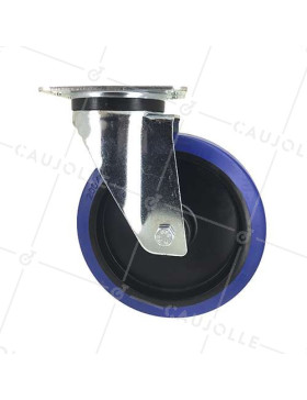ROULETTE INDUSTRIELLE CAOUTCHOUC SUPER ÉLASTIQUE NON TACHANTE DIAMÈTRE 200 MM CHARGE 250 KG - S74NS200