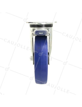 Industrial usage castor wheel swivel 100 mm diameter blue rubber S2NS